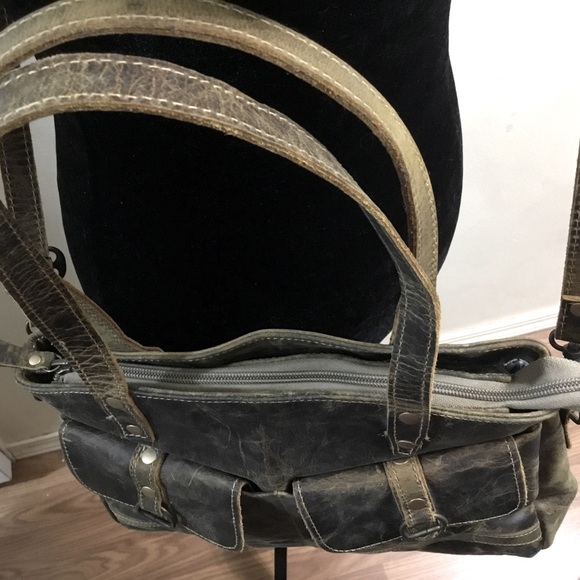 Myra oil tanned and distressed leather tote bag purse - Picture 9 of 15